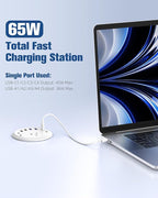 Jgstkcity 65W USB-C Hidden Desktop Power Grommet: 1 AC Outlet, 8 USB Charging - Image 2