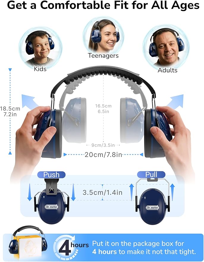 Dr.meter Ear Protection Ear Muffs, 31dB Noise Cancelling Headphones - Image 9