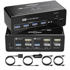 DEMEXBOOK Dual Monitor HDMI Displayport KVM Switch 2 Monitors 2 Computers by DemexBook
