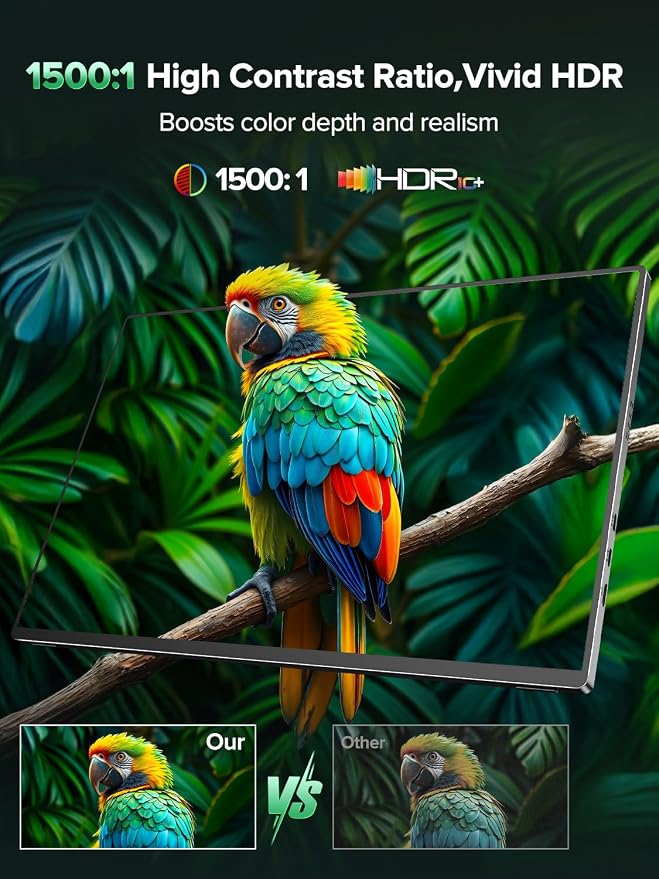 Newsoul 4K Portable Monitor, 3840 * 2400 UHD 16" Gaming Monitor 1200Nits 1500:1 - Image 5