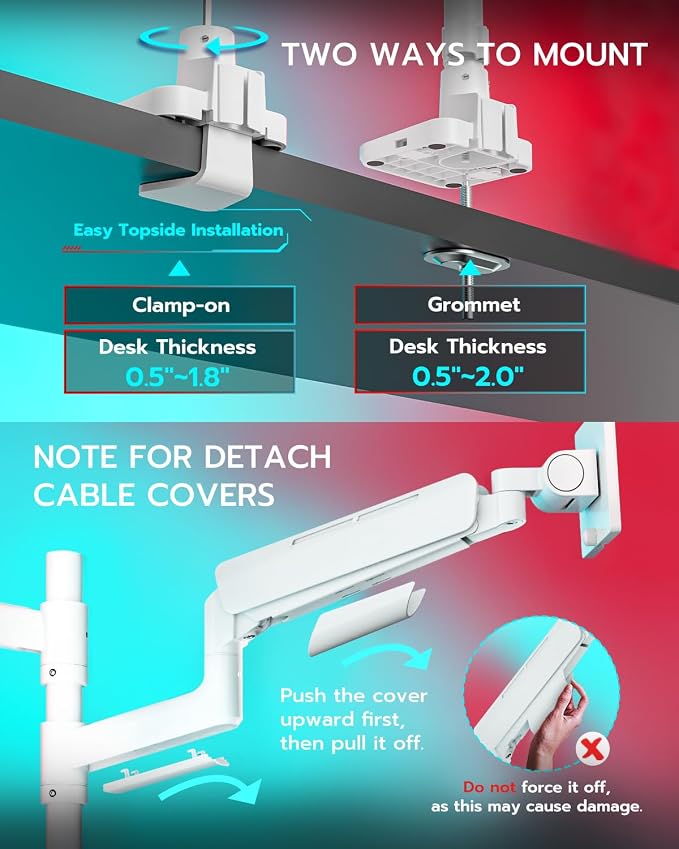 Vertical Dual Monitor Mount for 17-49 Inch Ultrawide Heavy Duty Curved Screen - Image 8