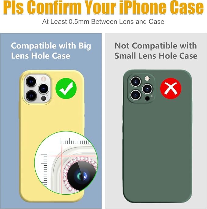 AGVEE 3+3 6 Pack for iPhone 13 Pro 6.1" / 13 Pro Max 6.7" Camera Lens Cover - Image 3