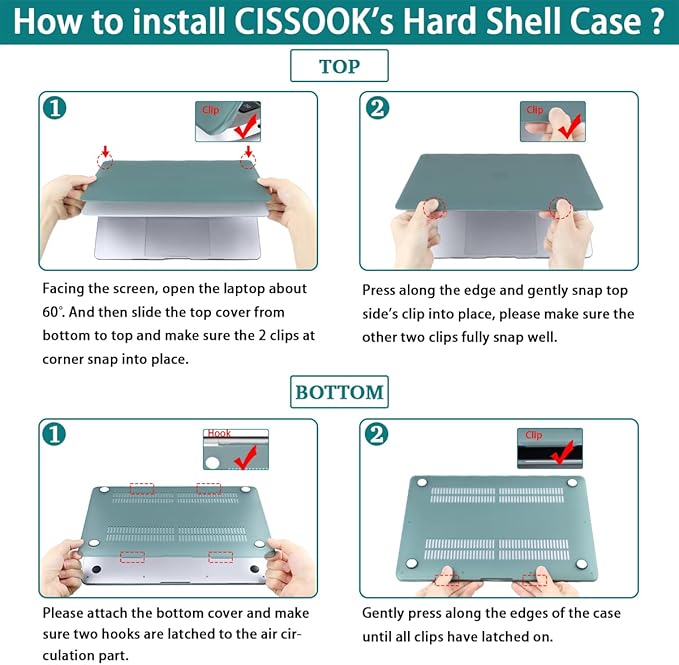 CISSOOK Compatible with MacBook Pro 13 inch Case 2025-2020 Release M2 Chip - Image 8