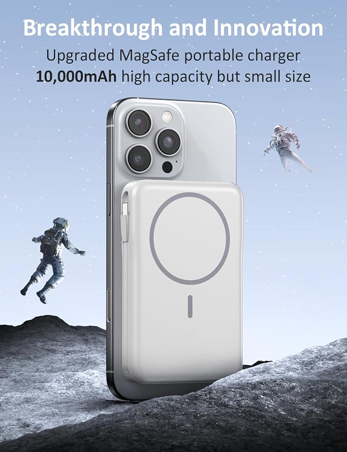 Magnetic Portable Charger, 10000mAh Power Bank, 5 in 1 Portable Charger - Image 3