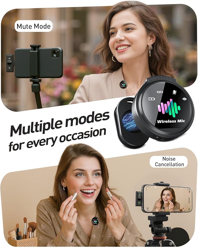 Wireless Lavalier Microphone for iPhone: 2PCS Mini Wireless Microphones for - Image 8