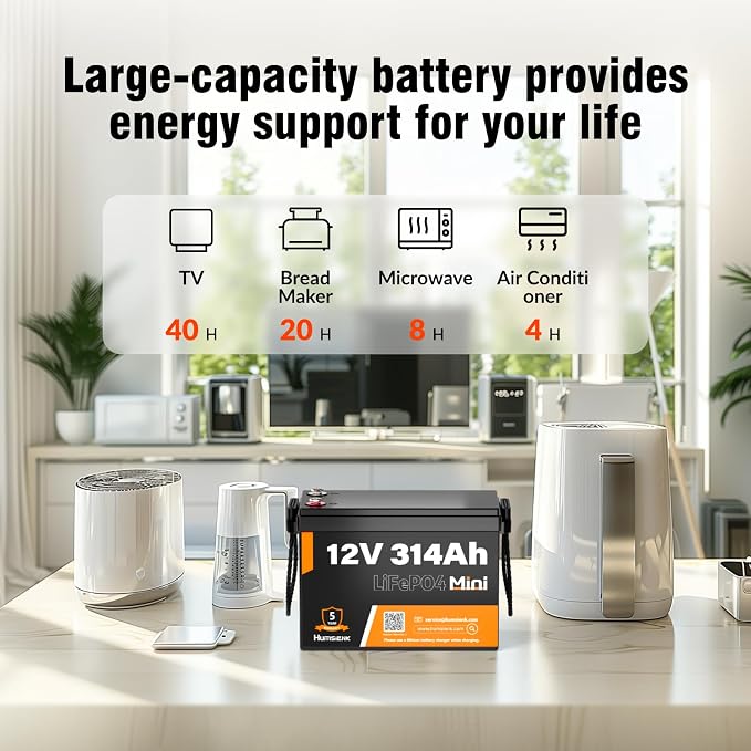 12V 314Ah LiFePO4 Lithium Mini Battery, Max. 4019Wh Energy, 15000+ Deep Cycles - Image 8