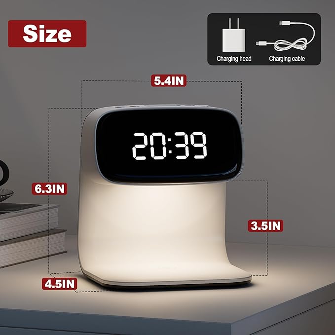 Digital Alarm Clock with Wireless Fast Charging Station 15W Touch Smart Lamp - Image 6