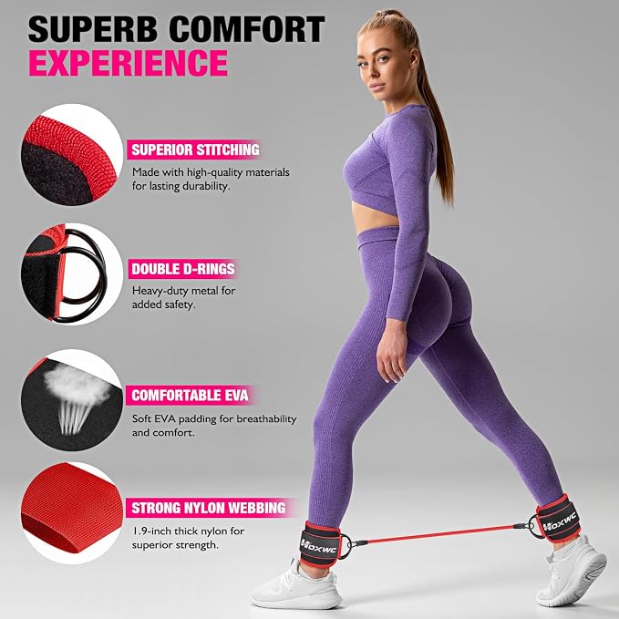 Ankle Resistance Bands with Cuffs, Ankle Bands - Image 4