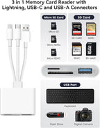 SD Card Reader for iPhone iPad Mac Trail Game Camera Viewer Built-in 3-in-1 - Image 2