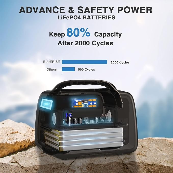 BLUERISE Solar Generator 320Wh Portable LiFePO4 Power Station - Image 3