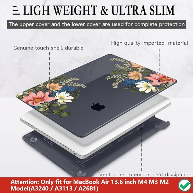CISSOOK Compatible with MacBook Air 13.6 Inch Case 2025 2024 2023 2022 - Image 4