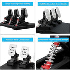 DOYO Racing Pedals, PC Gaming Steering Wheel Metal Pedal Set - Image 3
