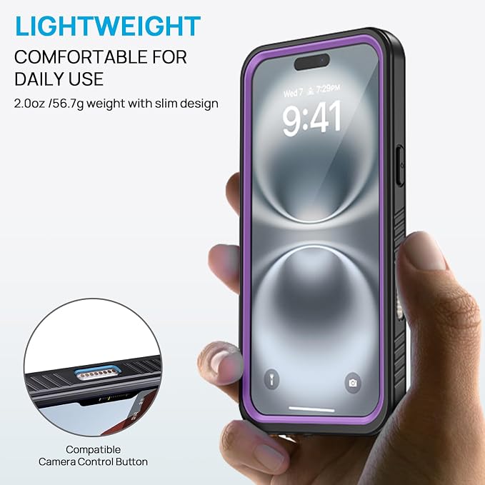 Lanhiem for iPhone 16 Plus Case, IP68 Waterproof Dustproof Shockproof Cases - Image 4