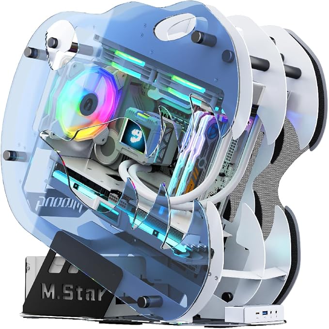 MegaPC Upgraded Open-Frame Mid-Tower Micro-ATX/Mini-ITX Gaming PC Case by MegaPC