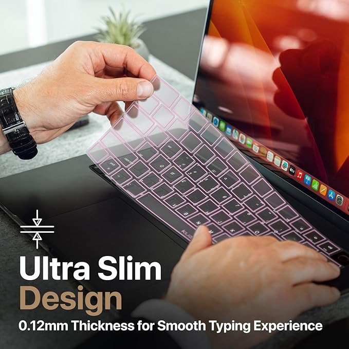 Kuzy Pink Premium MacBook Pro 14 inch Keyboard Cover M4 16" 2025 2024 2023 M3 - Image 2