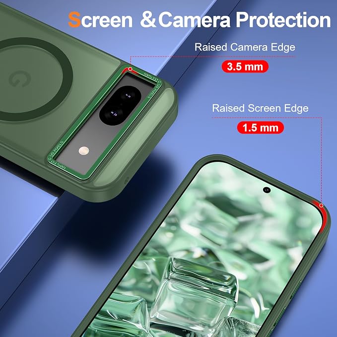 Magnetic for Google Pixel 8a Case, Shockproof Slim Translucent Matte Anti-Slip - Image 3