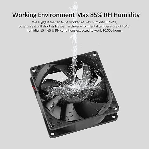 12V 120mmx25mm 4.72inch Small Dual Ball Bearing Window Fan IP44 Moisture-Proof - Image 3