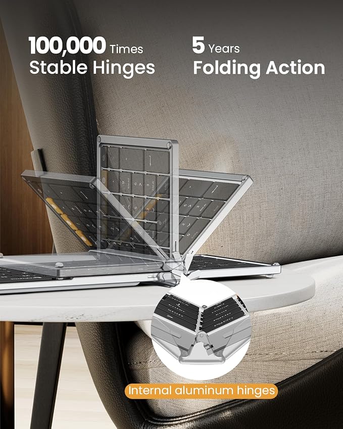 ProtoArc Foldable Keyboard and Mouse, XKM01 True Full-Size Folding Wireless - Image 2
