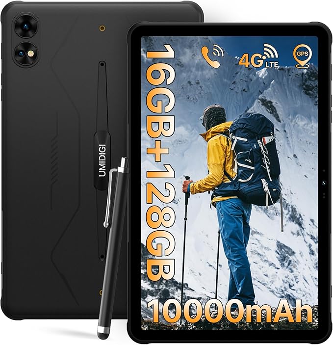 UMIDIGI 2K 11inch Rugged Tablet Android, Active T1 Octa-core 16GB RAM+128GB ROM by UMIDIGI