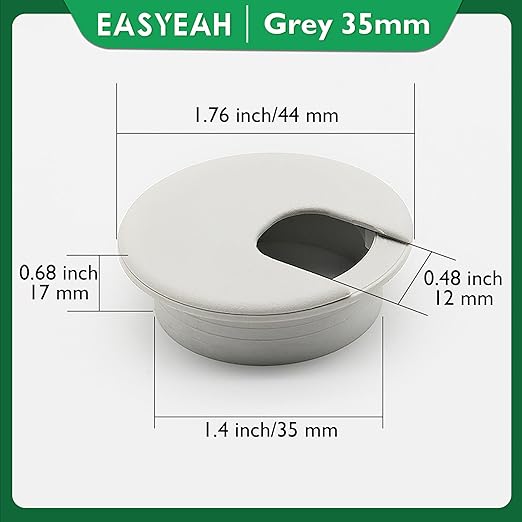 2 Pcs Desk Grommet 1-3/8" / 35 mm, Desk Cord Hole Cover, Cable Grommet ABS - Image 8