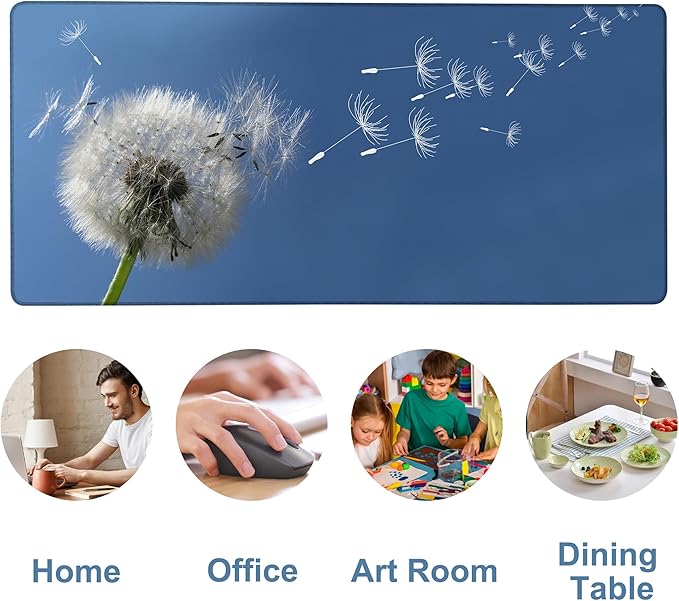Flying Dandelion Seeds Gaming Mouse Pad 3mm Thick Stitched Edge Waterproof - Image 5
