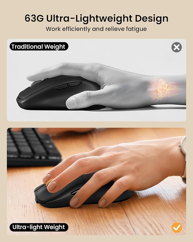 ProtoArc Mechanical Keyboard and Mouse, KM310 Wireless Rechargeable Aluminum - Image 5