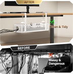 2 Pack Under Desk Cable Management Tray, Cinati Cord Organizers - Image 4