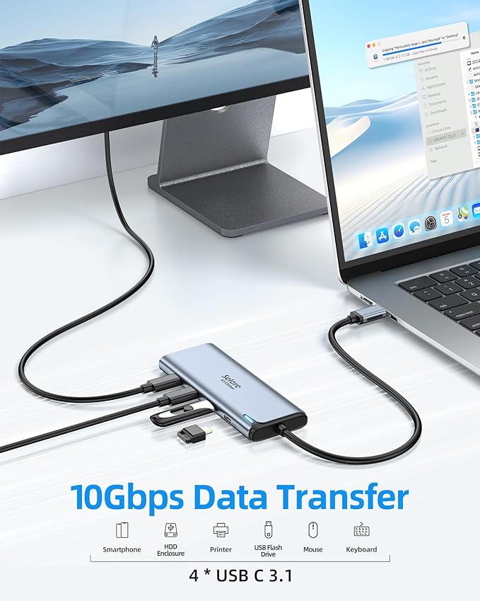 Selore&S-Global USB C Splitter USB C 4K/60Hz DP Alt Mode, USB C Hub Multiport - Image 7