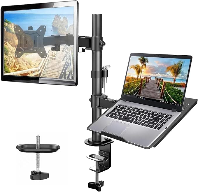 HUANUO Adjustable Monitor Stand, Single Arm Desk Mount by HUANUO
