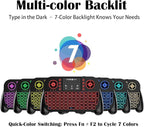 Mini Keyboard with Touchpad-2.4GHz & Bluetooth Dual-Mode, 7-Color Backlight - Image 5