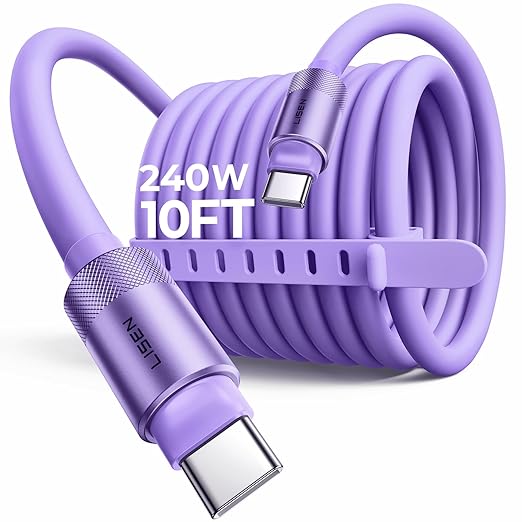 LISEN 10FT USB C Cable Fast Charging, Chubby 240W Cable USB C to USB C Fast by Lisen