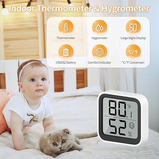 NOKLEAD Thermometer Humidity Meter Inside Mini Hygrometer Monitor Room - Image 2