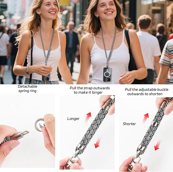 3-in-1 Adjustable Phone Lanyard Crossbody Cell Phone Neck Strap Universal - Image 6