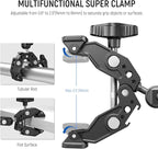 NEEWER Double Super Clamp with Magic Arm, Cleaning Cloth, Umbrella Camera Pole - Image 3