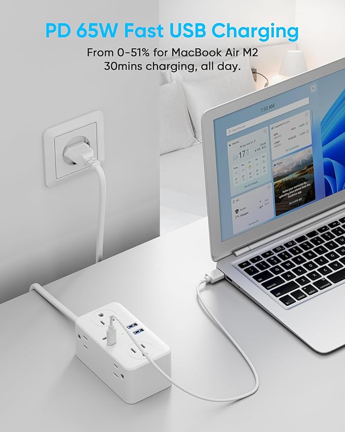Kakyanill European Travel Plug Adapter, EU/UK/US Travel Adapter Power Strip - Image 2