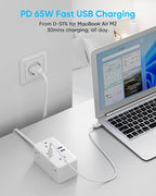 Kakyanill European Travel Plug Adapter, EU/UK/US Travel Adapter Power Strip - Image 2