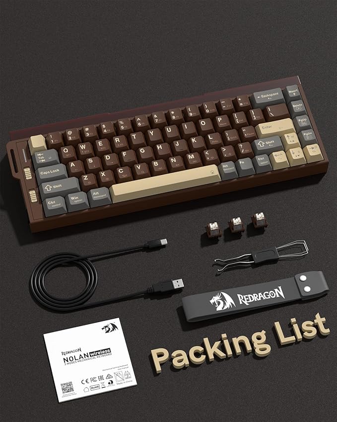 Redragon K752 Wireless Mechanical Keyboard, 60% Gasket Mount Gaming Keyboard - Image 9