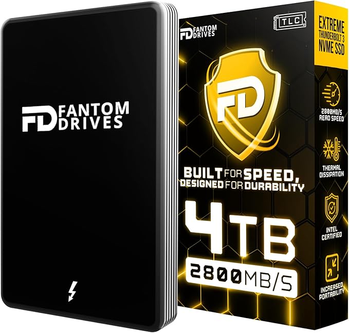 Fantom Drives - 4TB External 3D NAND TLC Portable Solid State Drive - by FantomDrives