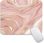 Square Mouse Pad Pink Gold, Personalized Premium-Textured Custom Mouse Mat by Armanza