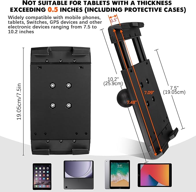 Aluminum Heavy-Duty Truck Tablet Mount - Image 4