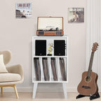 Lerliuo Record Player Stand, Mid-Century Vinyl Storage Cabinet Table - Image 7
