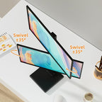 Suptek Dual Monitor Stand with Base- Vertical Stack Screen Free-Standing - Image 4