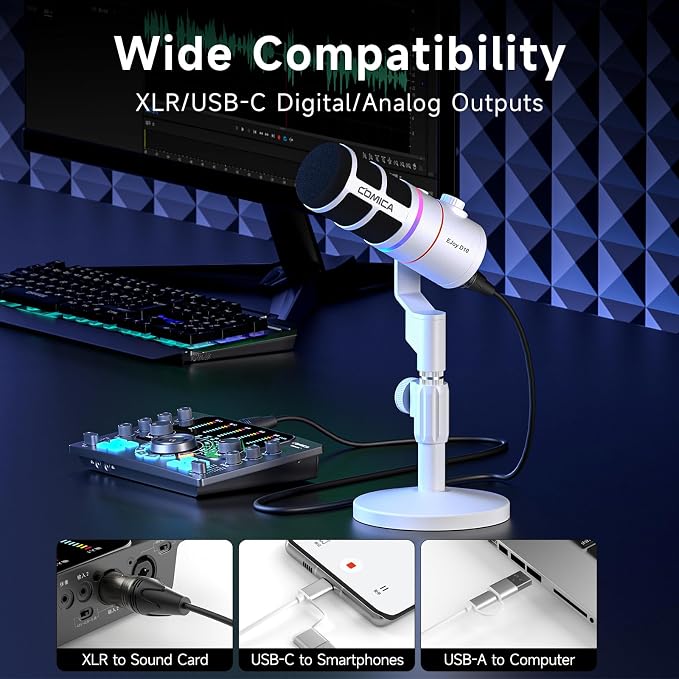 COMICA EJoy D10 USB Gaming Microphone – RGB Dynamic Mic - Image 2