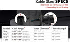 MGI SpeedWare 42 pcs NPT Strain Relief Nylon Cord Grip Cable Glands Assorted Kit - Image 6