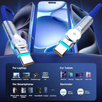 USB C to USB C Cable10ft, 240W 2-Pack Braided 180°Rotating Type C Charging - Image 8