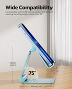 Nulaxy Dual Folding Cell Phone Stand, Fully Adjustable Foldable Desktop Phone - Image 2