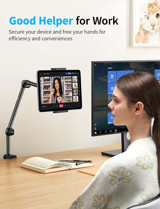 OMOTON Tablet Stand Mount for Desk, Adjustable Phone Holder for Bed - Image 7