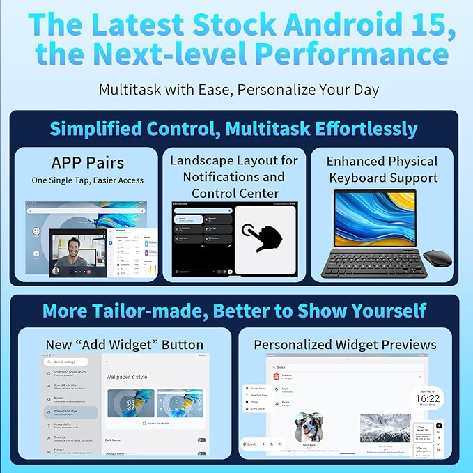 Android 15 Tablet 10 Inch, 26GB RAM+256GB ROM/2TB Expandable Tablet, 2 in 1 - Image 2