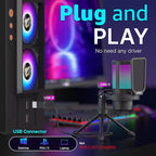 IXTECH USB Gaming Microphone for PC, RGB Condenser Microphone - Image 5