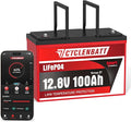 12V 100Ah Bluetooth LiFePO4 Battery, Low-Temp Protection 12V Lithium Battery by CYCLENBATT